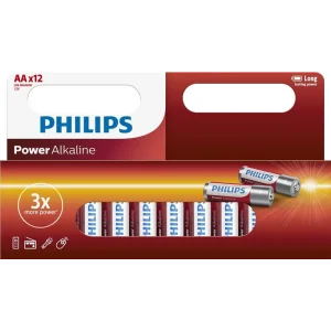 Батарейка Philips Power Alkaline AA щелочная блистер, 12 шт, LR6P12W/10 UA